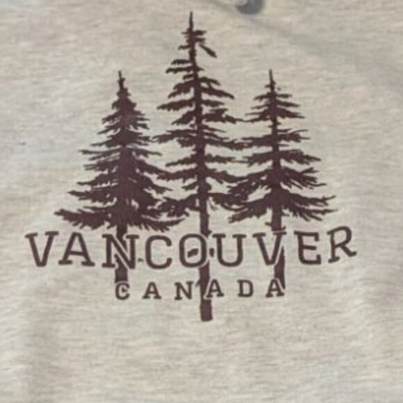 Vancouver Canada Hoodie Pine Tree Evergreen Front Pocket Unisex XL Elbows Up - Picture 2 of 7